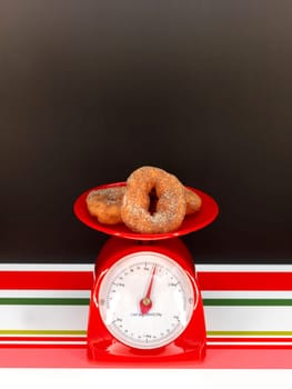 A close up shot of a set of food scales