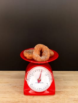 A close up shot of a set of food scales