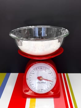 A close up shot of a set of food scales