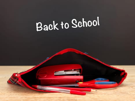 A close up shot of a school pencil case