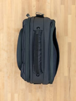 A close up shot of carry on luggage