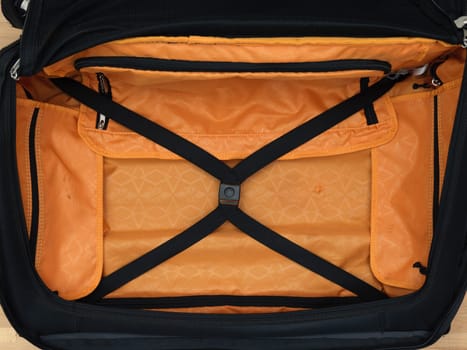 A close up shot of carry on luggage