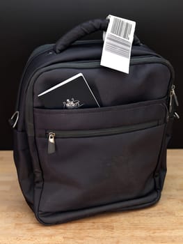 A close up shot of carry on luggage