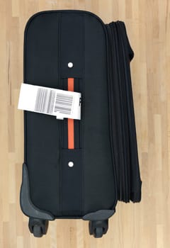 A close up shot of carry on luggage