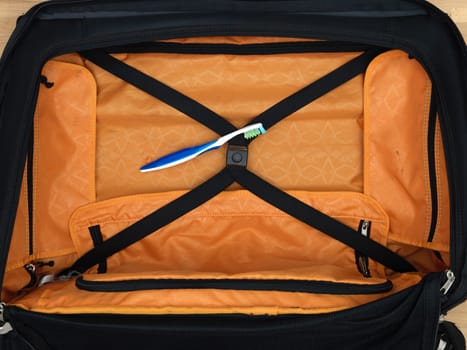 A close up shot of carry on luggage