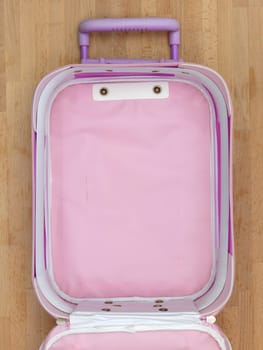 A close up shot of carry on luggage