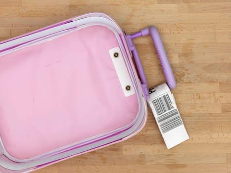 A close up shot of carry on luggage
