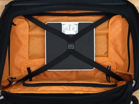 A close up shot of carry on luggage