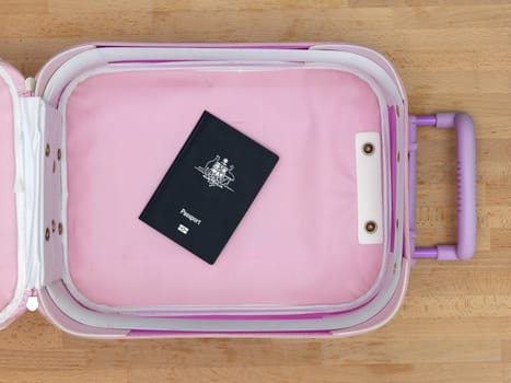 A close up shot of carry on luggage