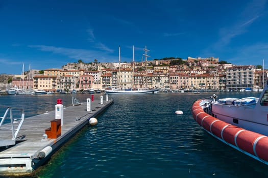 Panorama of Porto Azzurro on Elba Island,Tuscany,Italy