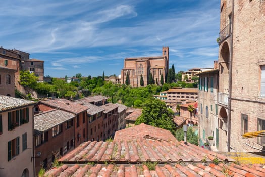 Panoramic view from the roof of town, Lake Garda, Italy