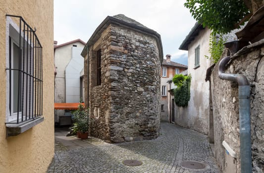 Classic narrow street of the old city in Italy