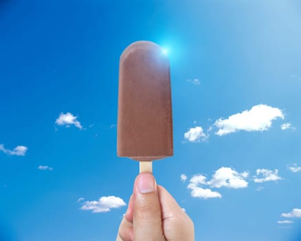 Ice cream rising to the hot summer sky