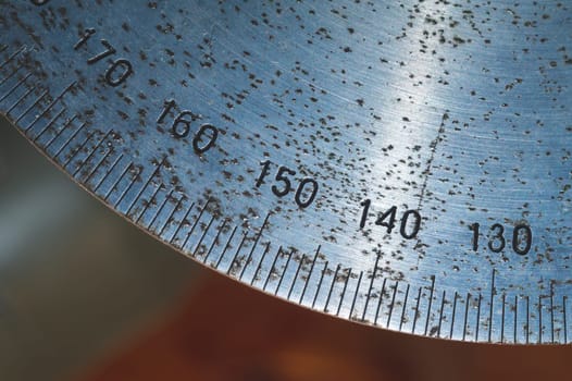 Round scale of angle measurement from vintage telescope