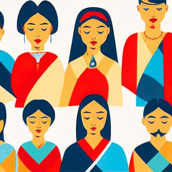 color image of ethnic group people illustration