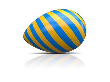 An image of a blue yellow easter egg