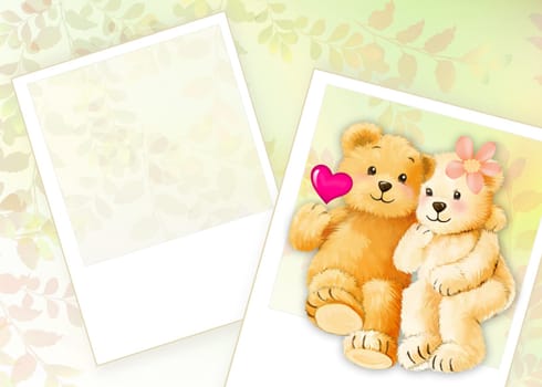 cute teddy bear by Freehand drawing.