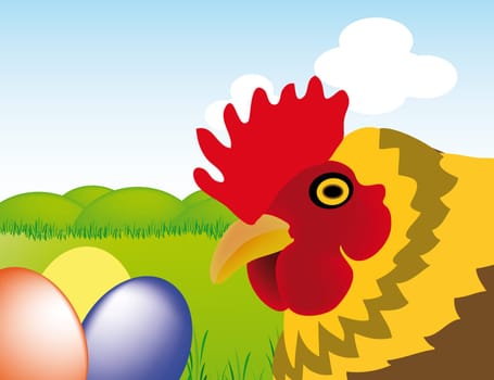 nice illustration of easter in landscape