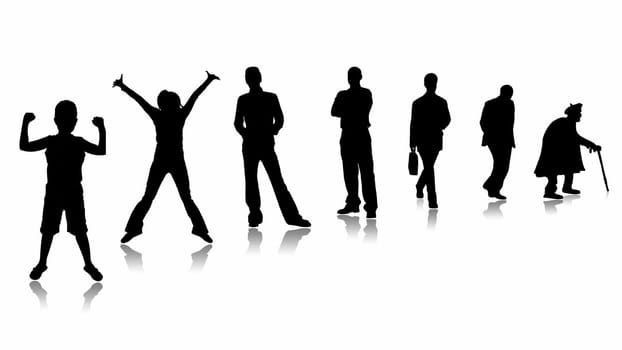 Stages of a growing of the person, from the child to the adult