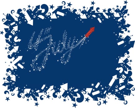 4th July background with fireworks