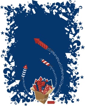 4th July background with fireworks
