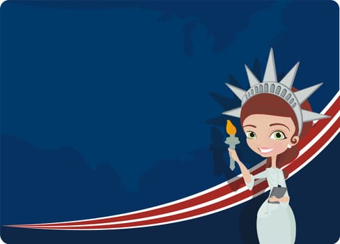 4th July background with statue of liberty