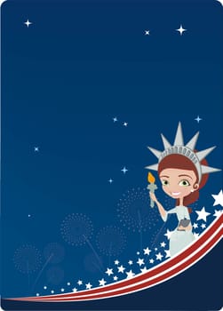 4th July background with statue of liberty