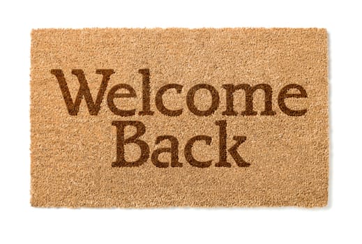 Welcome Back House Mat Isolated On A White Background.