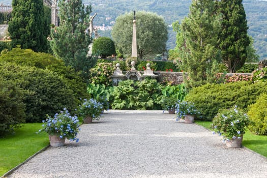 park on the island of Isola Bella. Northern Italy, Lake Maggiore