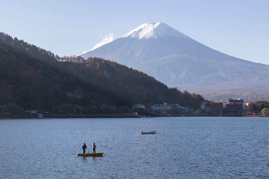This photo was shot from the area around Mt.Fuji in Autumn. It is time to start snow cap on the top of Mt.Fuji. There are 5 lake around Mt.Fuji.