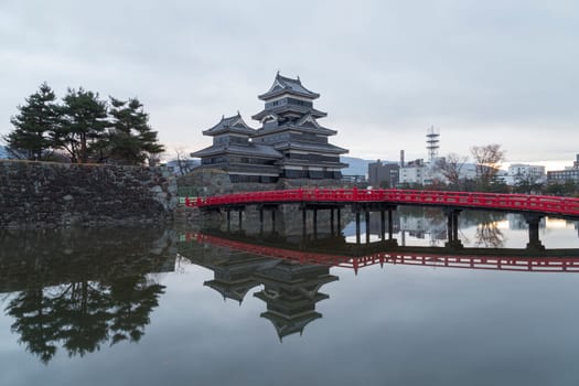 This photo was shot from Matsumoto Castle, Japan in early morning. The soft sunlight touch the castle is so beautiful.