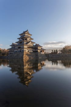 This photo was shot from Matsumoto Castle, Japan in early morning. The soft sunlight touch the castle is so beautiful.