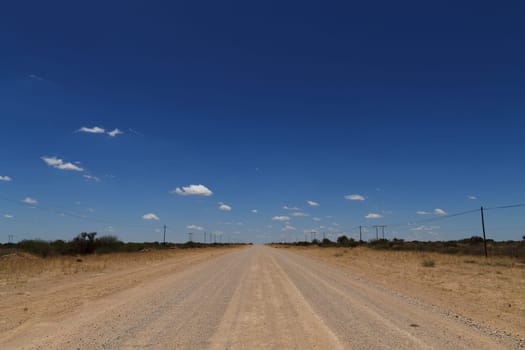 Dirt road out of Mata Mata gate to Kalahari desert