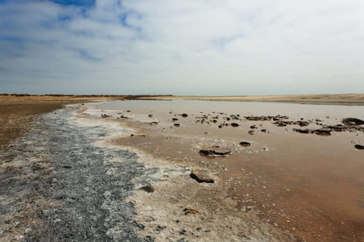 Reflections from Ugab river mouth, Skeleton Coast, Namibia