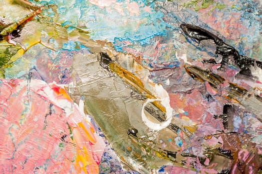 artist's palette with oil paints can be used as background