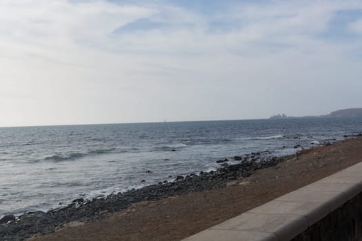 Coastal road GC 200 in Gran Canaria Spain. This road winds along the beautiful west coast of Gran Canaria and offers a breathtaking view of the roaring sea