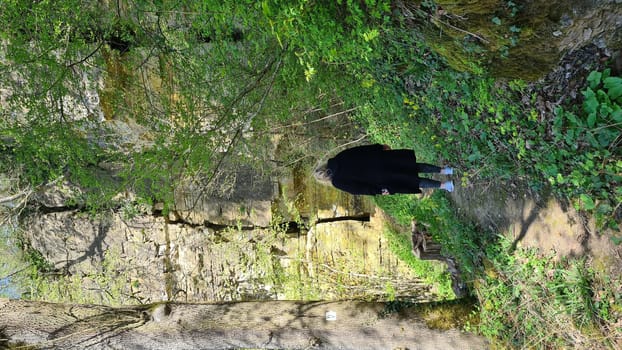 Old vineyards in Rosport in the Moselle Valley on the border between Luxembourg and Germany on the hiking trail "Hoelt R7 - In the footsteps of the white woman"""