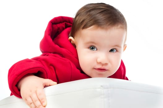 small child isolated on a white background