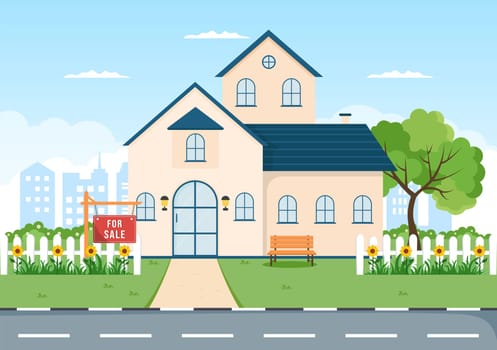 Land Broker Template Hand Drawn Cartoon Flat Illustration with Bridging Investors or Buyers and Sellers Agent for Buy, Rent and Sell Property