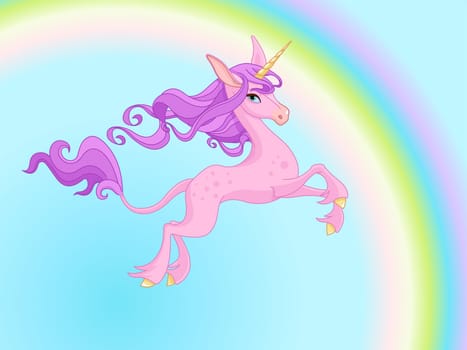 Illustration of cute magic unicorn