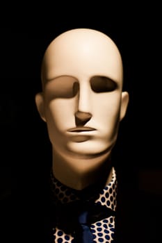 Dummy illuminated at night