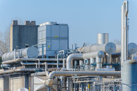 Series of tubes and containers of a chemical complex