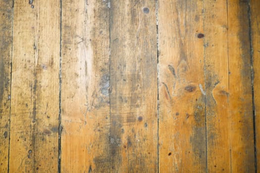 Close-up of a rustic wooden floor showcasing natural grain and wear.