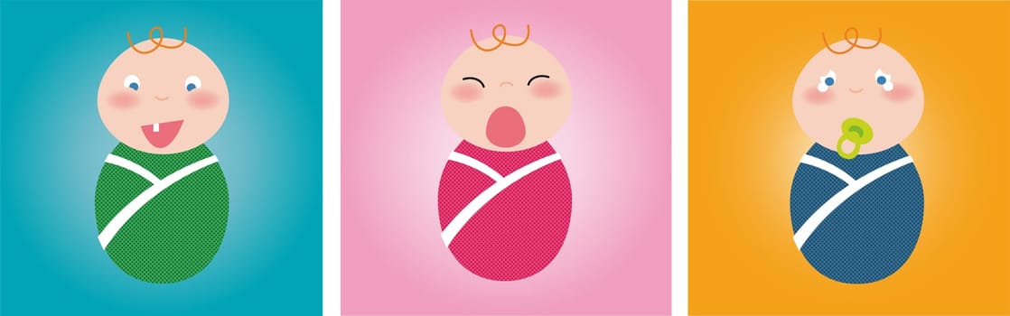 Illustration of cute babies.