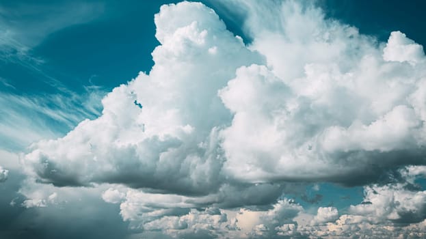 Amazing Natural Bright Dramatic Sky With Rain  Clouds. Natural Sky Background. Beauty In Nature.