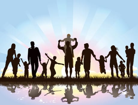 Families are looking forward to the sunrise