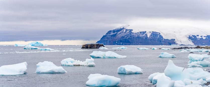 Antarctic iceberg landscape at the tip of the Antarctic Peninsula in the 48km long Antarctic Sound, known for its amazing accumulation of drifting ice of all different sizes.