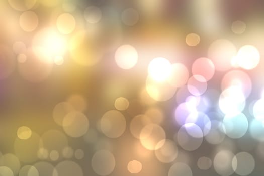 Abstract blurred fresh vivid spring summer light delicate pastel beige blue yellow pink bokeh background texture with bright circular soft color lights. Beautiful backdrop illustration.