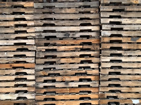 Abstract of Stacked Wooden Pallets