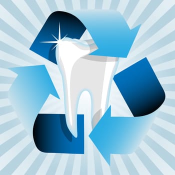 Illustration of healthy teeth as a symbol of the dentist.